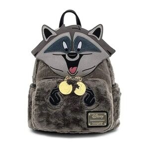 NWT Loungefly Disney Meeko Pocahontas Raccoon Cosplay Soft Backpack